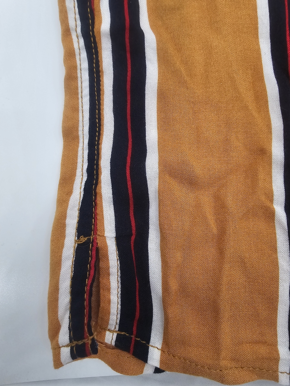 Vintage Re-Mastered Cotton On Mustard Striped Camp Shirt Men's Large Retro Y2K - Picture 6 of 9